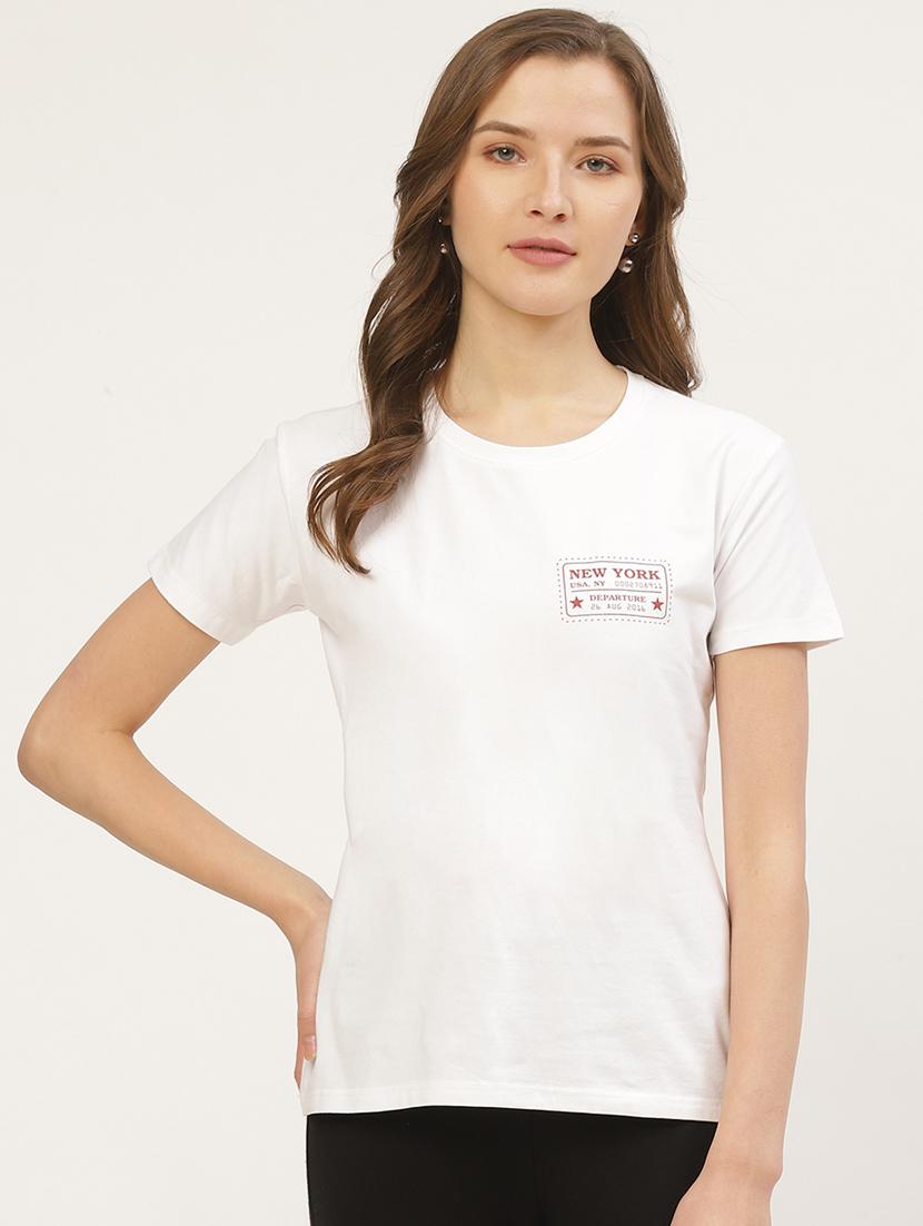 women's placement print round neck t-shirt - 17284313 -  Zoom Image - 0