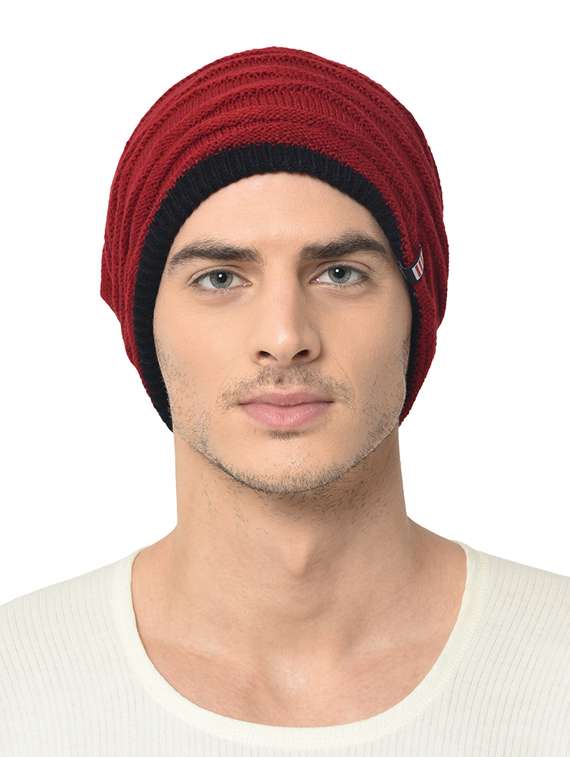 Buy online Red Wool Winter Caps from Accessories for Men by