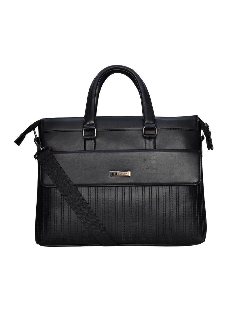 black leatherette (pu) laptop bag - 17285878 - Zoom Image - 0