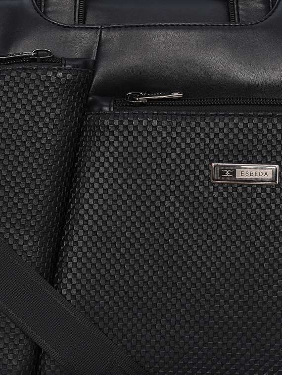 black leatherette (pu) laptop bag - 17285883 -  Standard Image - 3