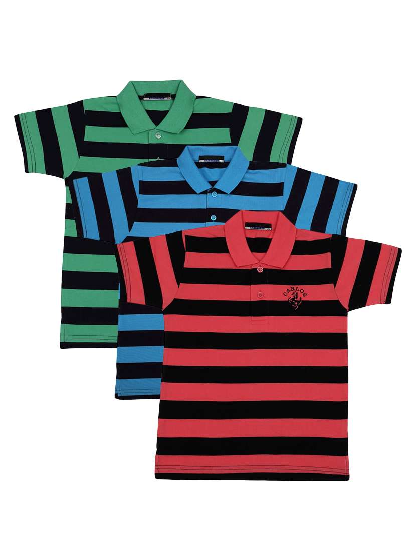 pack of 3 multi colored cotton t-shirt - 17286405 - Zoom Image - 0