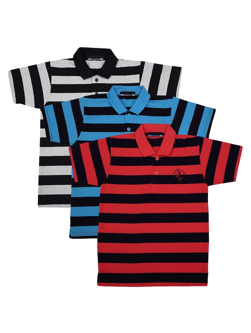 pack of 3 multi colored cotton t-shirt - 17286406 -  Zoom Image - 0