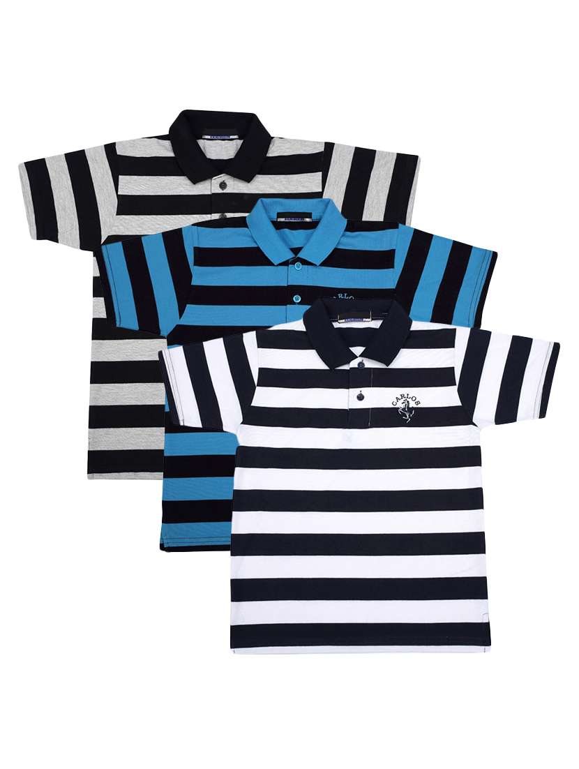 pack of 3 multi colored cotton t-shirt - 17286412 - Zoom Image - 0