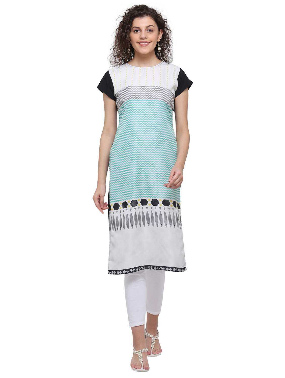 chevron print straight kurta