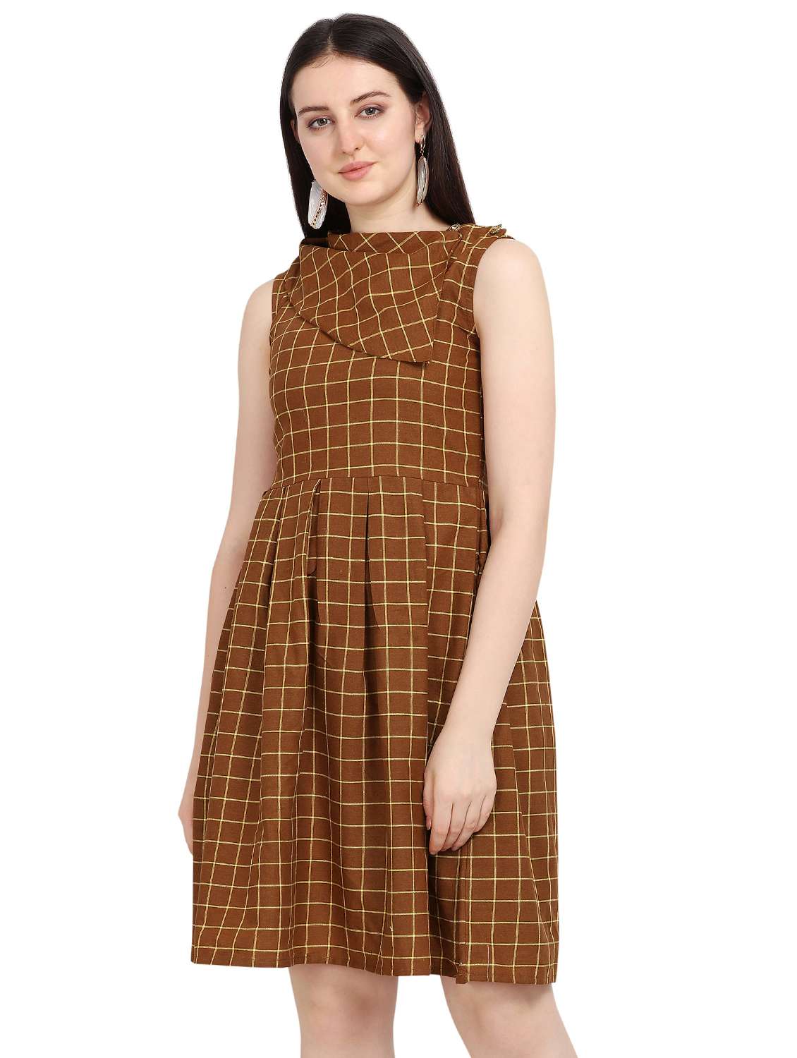 brown cotton dress