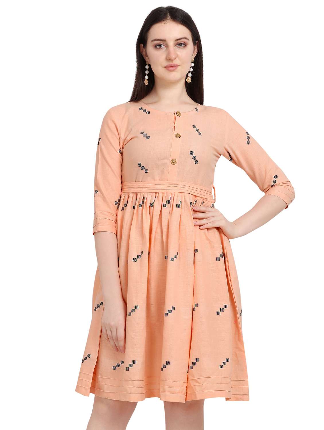 peach cotton dress