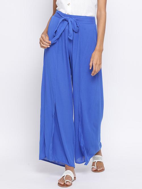 tie front flared palazzo - 17288453 - Standard Image - 0