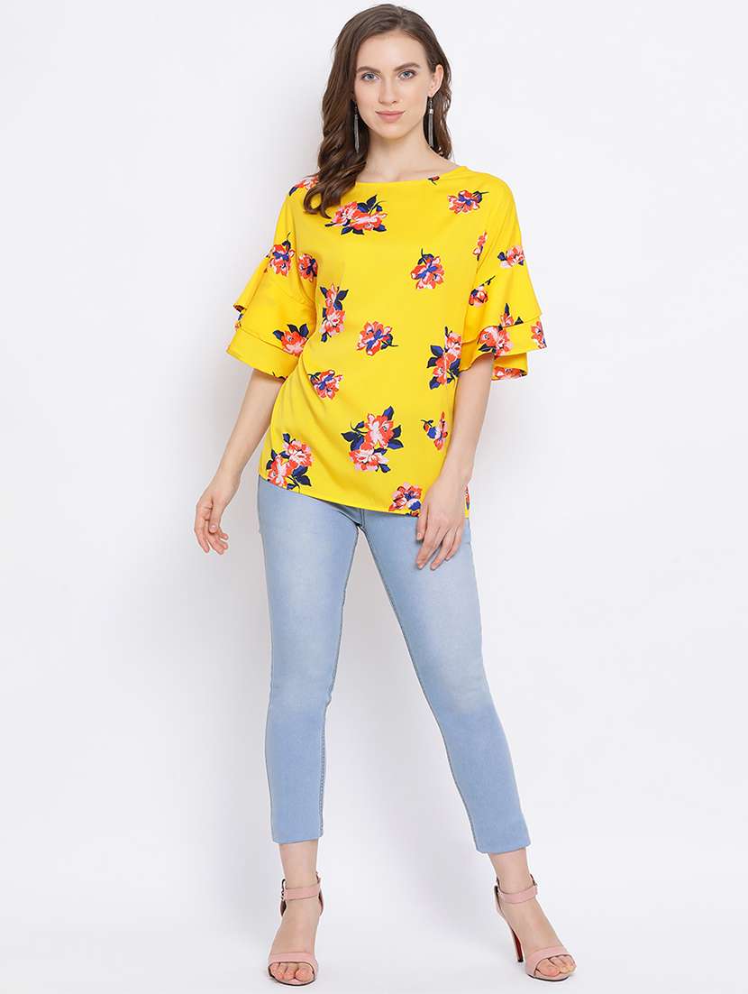 bell sleeves floral top - 17288507 - Standard Image - 3