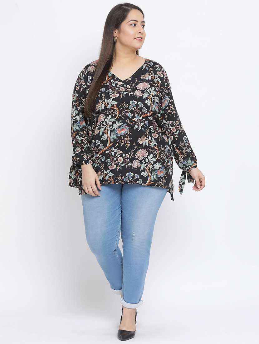 women's a line v neck top - 17288514 - Standard Image - 3