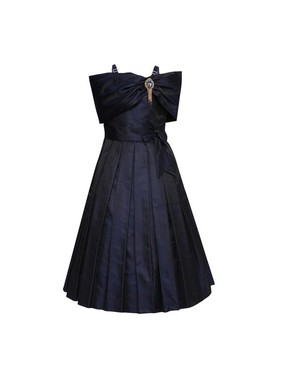 dark blue satin party gown - 17289458 -  Zoom Image - 0