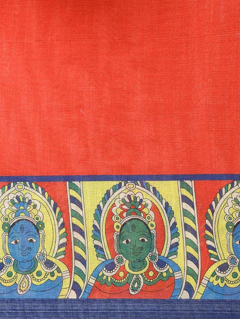 kalamkari printed saree with blouse - 17290147 - Standard Image - 3