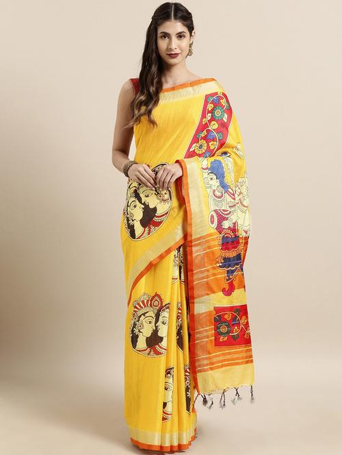 kalamkari printed saree with blouse - 17290148 -  Standard Image - 0