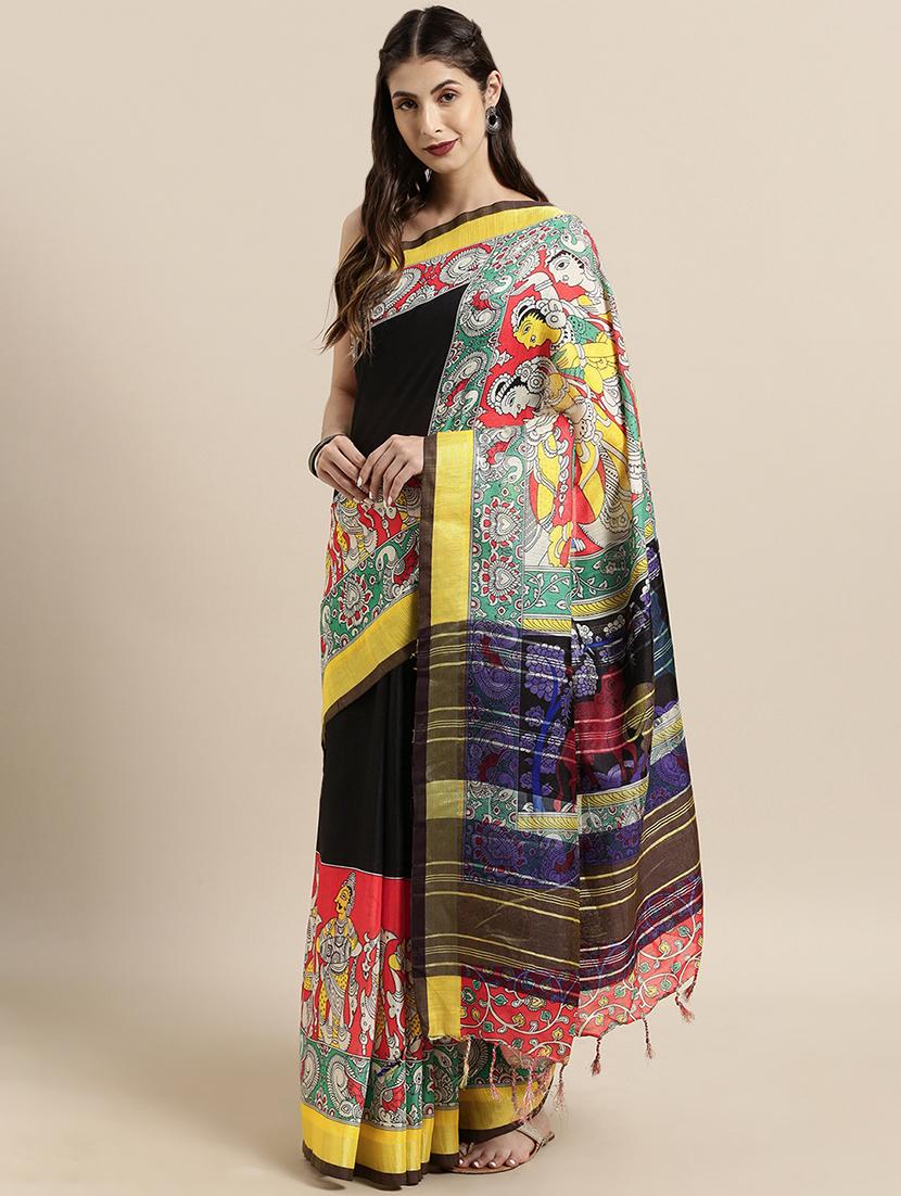 kalamkari printed saree with blouse - 17290149 -  Zoom Image - 0