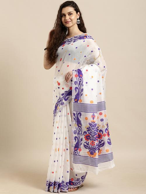 floral jamdani saree with blouse - 17290160 -  Standard Image - 0