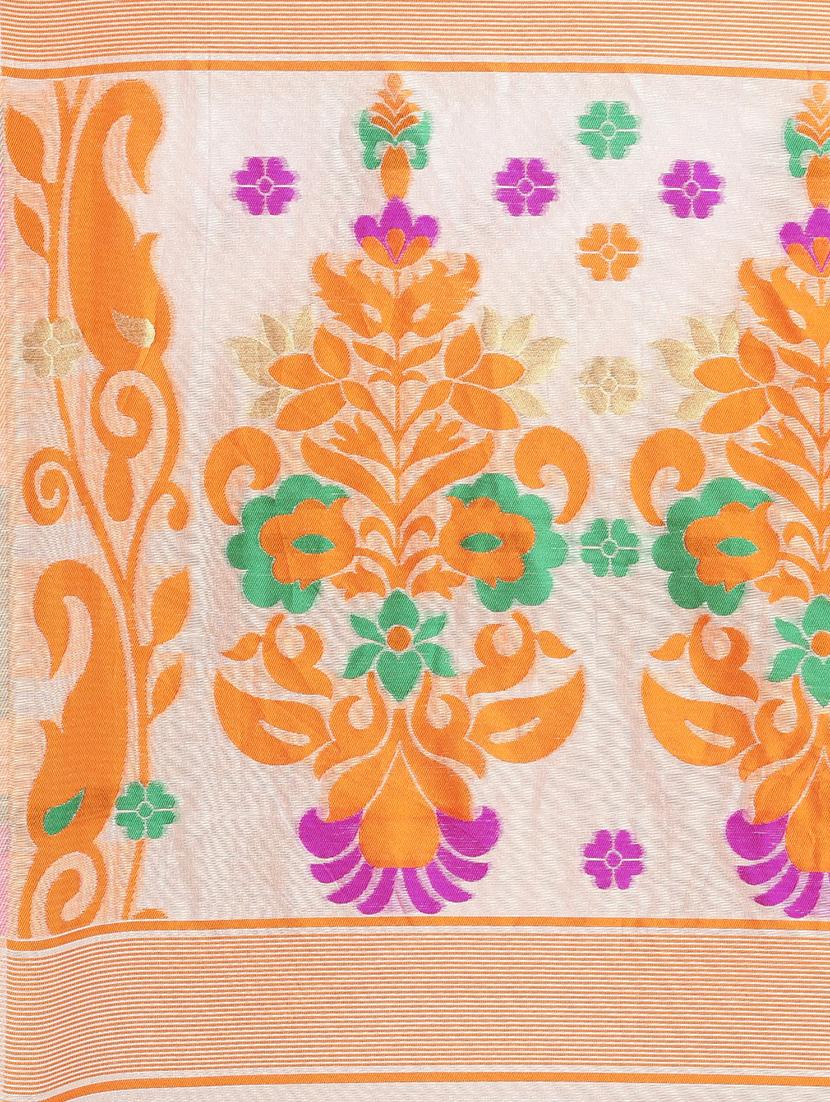 floral jamdani saree with blouse - 17290161 - Standard Image - 3