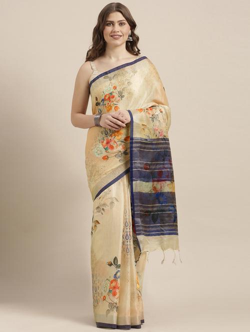 floral printed saree with blouse - 17290169 -  Standard Image - 0