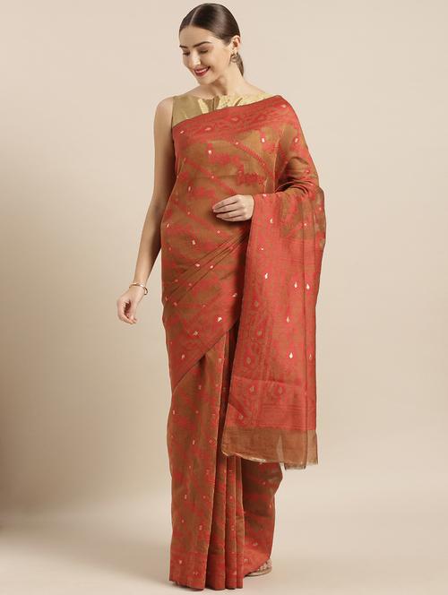 self design jamdani saree - 17290177 -  Standard Image - 0