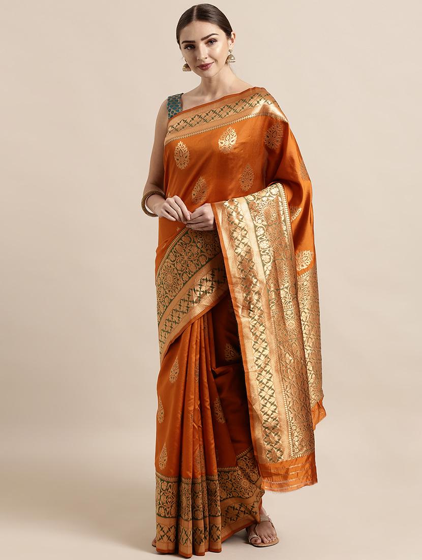 self design banarasi saree with blouse - 17290214 - Zoom Image - 0