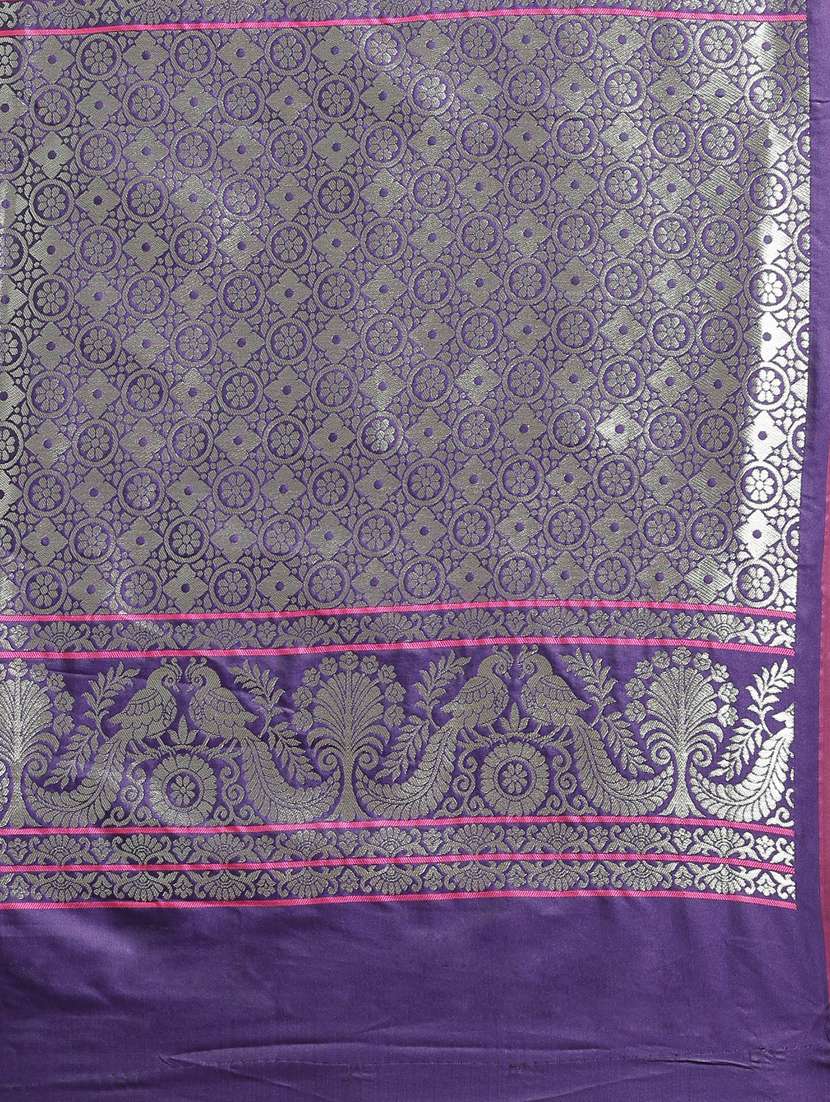 navy banarasi saree with blouse - 17290227 - Standard Image - 3