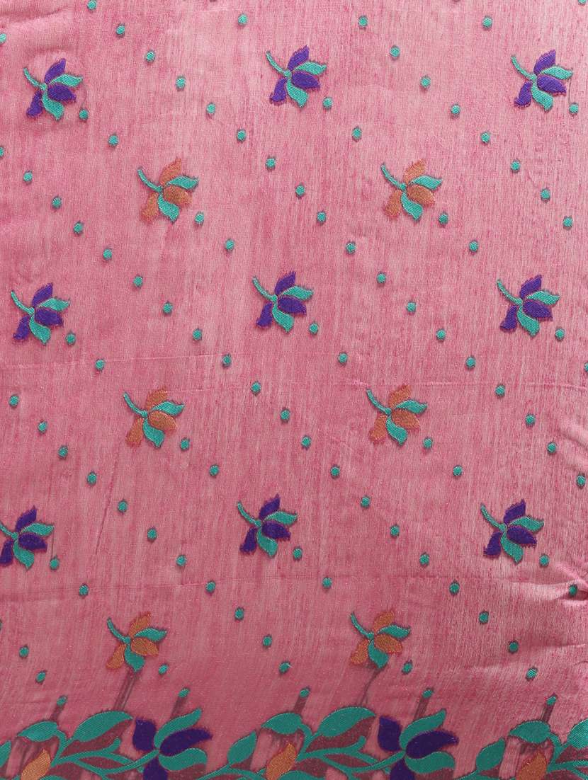 floral jamdani saree with blouse - 17290284 - Standard Image - 3