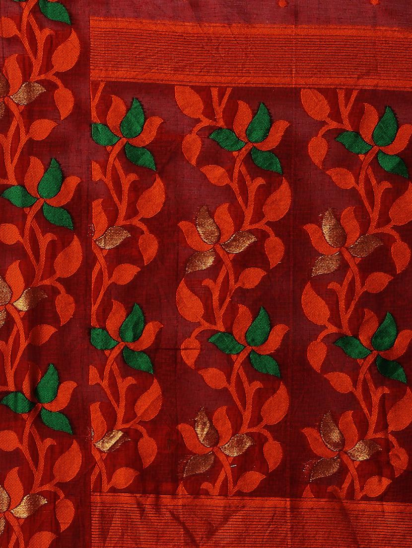 floral jamdani saree with blouse - 17290285 - Standard Image - 3