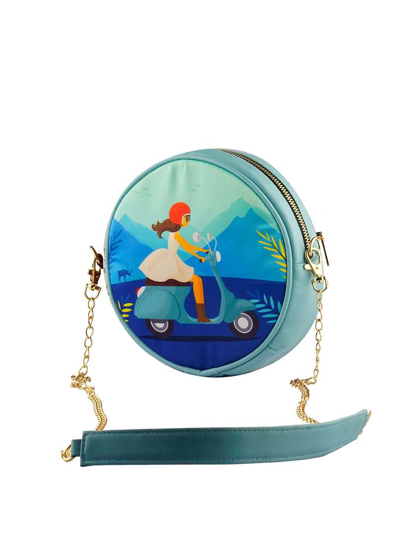 blue leatherette (pu) sling bag - 17290756 -  Standard Image - 3