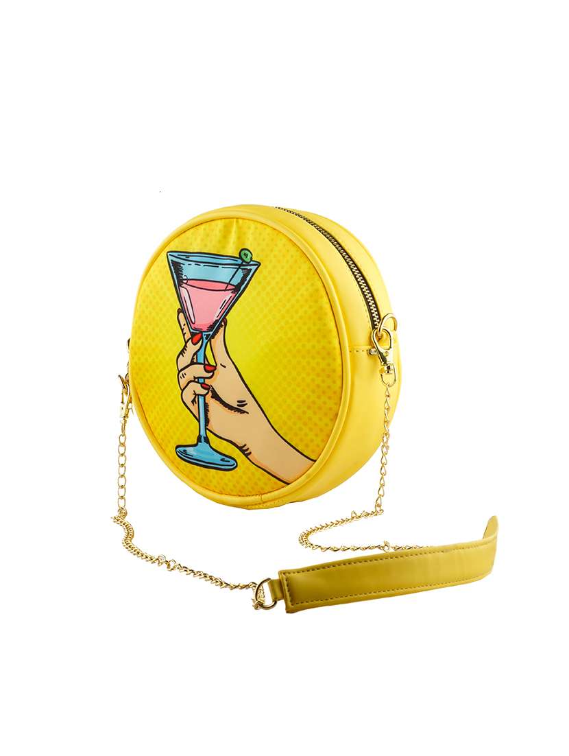 yellow leatherette (pu) sling bag - 17290758 -  Standard Image - 3