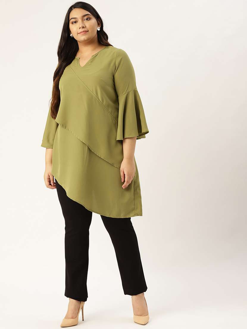 women's layered notch neck top - 17291597 - Zoom Image - 0