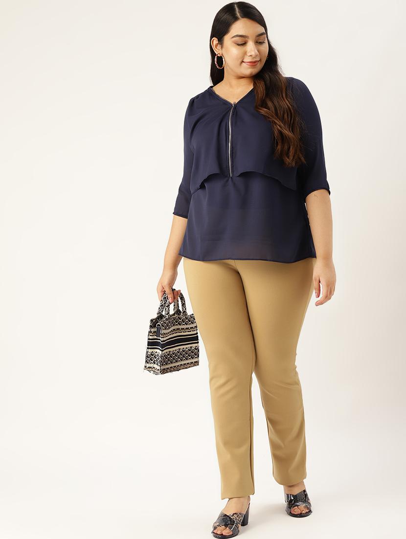 zipper detail plus top - 17293010 - Standard Image - 3