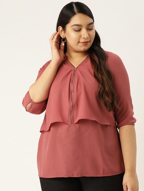 zipper detail plus top  - 17293011 -  Standard Image - 0