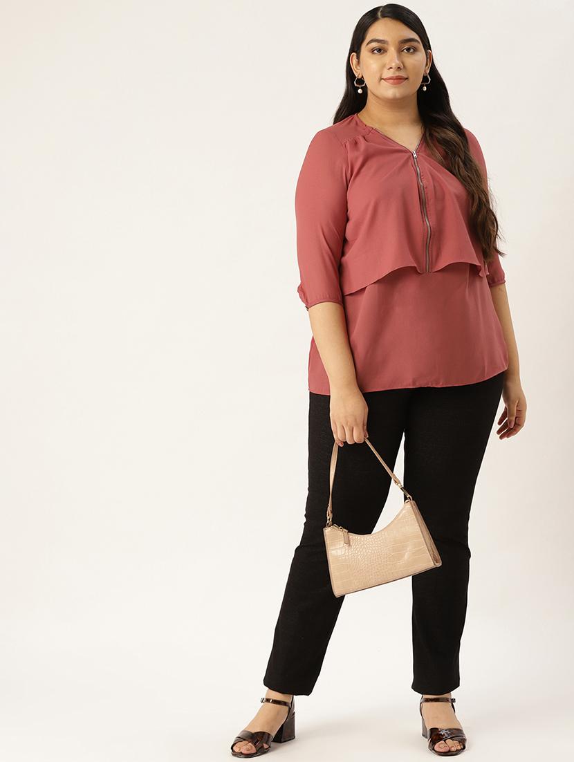 zipper detail plus top - 17293011 - Standard Image - 3