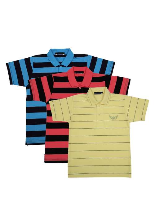 pack of 3 multi colored cotton t-shirt - 17295301 -  Standard Image - 0