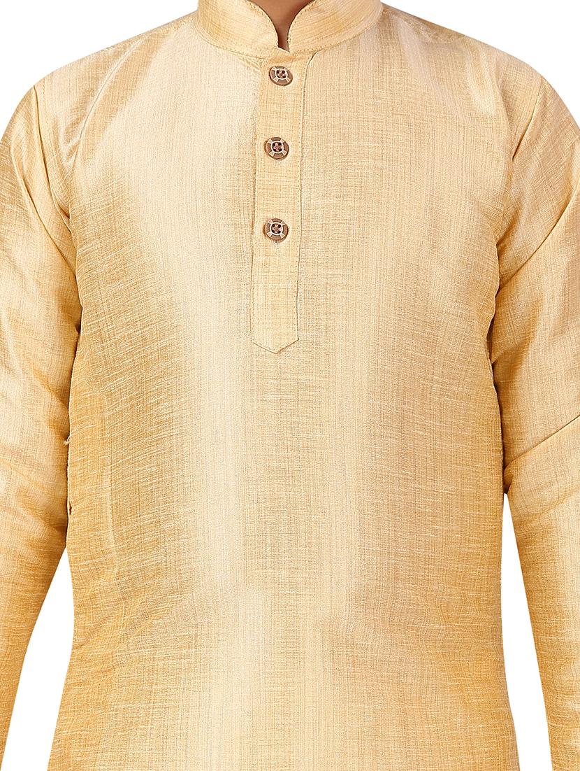 beige kurta fabric cotton silk, pajama sets kurtas & set - 17295591 - Standard Image - 3