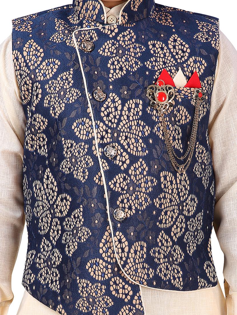 blue cotton kurta sets kurtas & set - 17295596 - Standard Image - 3