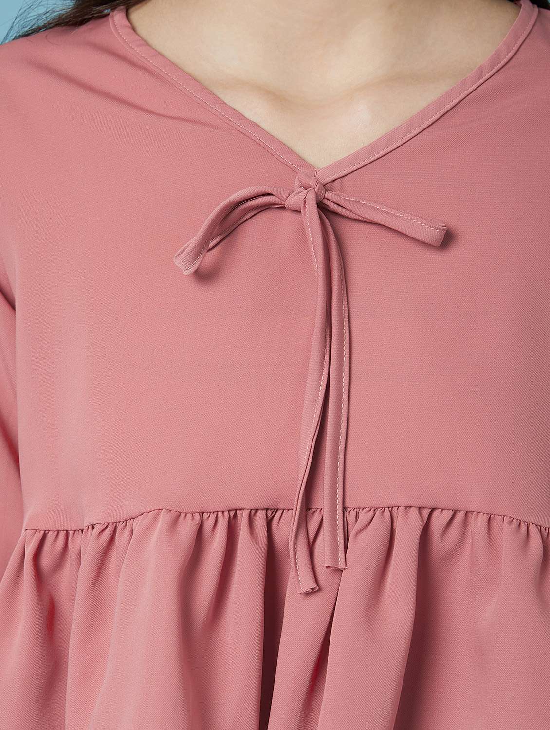 tie knot peplum crop top  - 17295727 -  Standard Image - 5