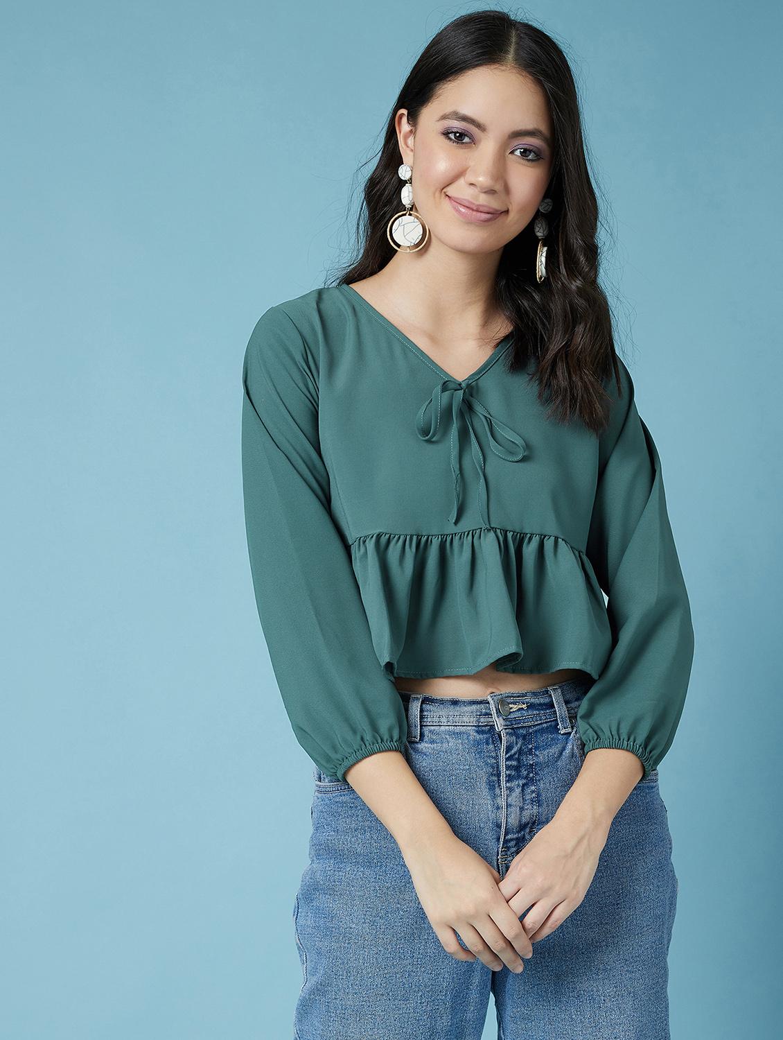 women's peplum v neck top - 17295728 - Zoom Image - 0