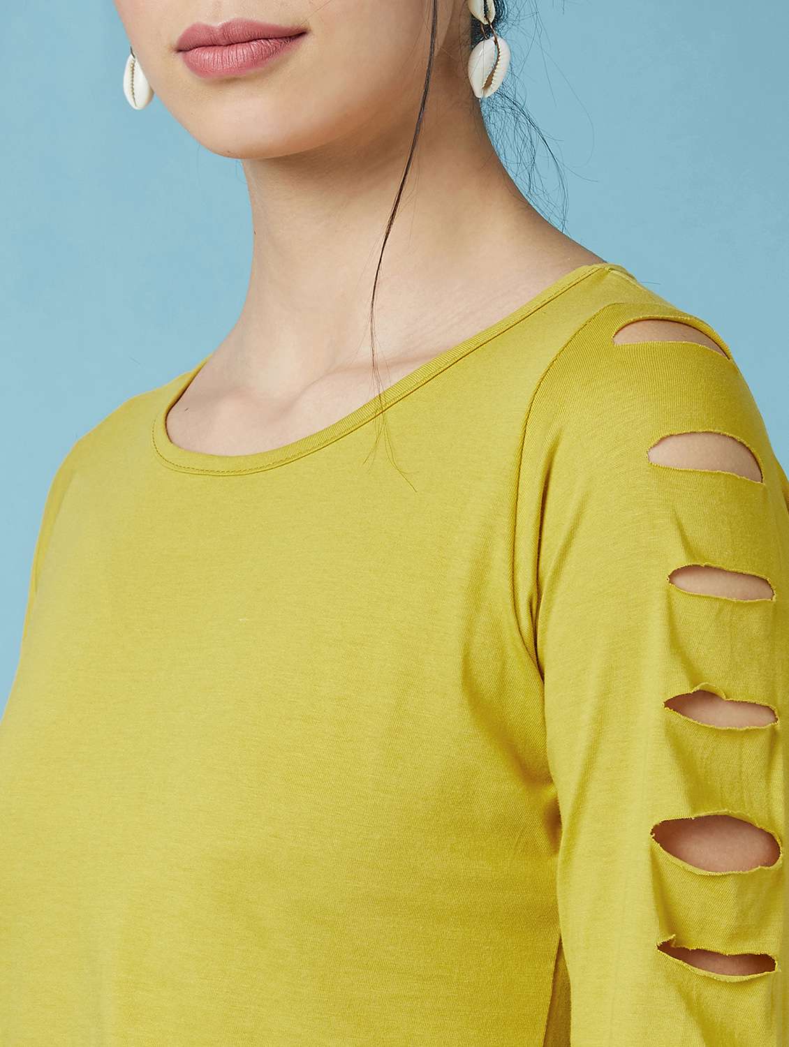 cut out sleeves solid top  - 17295732 -  Standard Image - 5