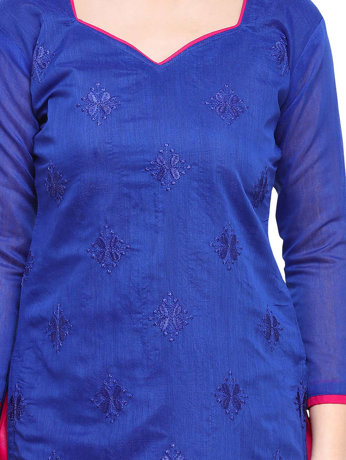 embroidered churidaar unstitched suit - 17297683 -  Standard Image - 3