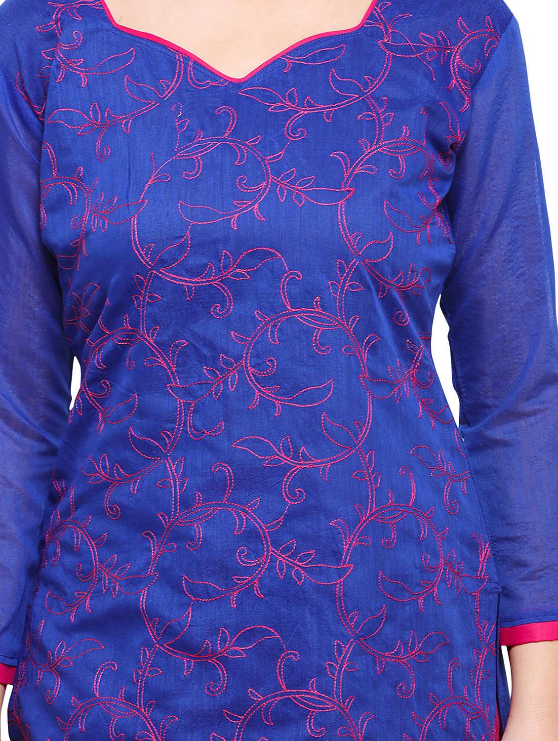 embroidered churidaar unstitched suit - 17297684 -  Standard Image - 3