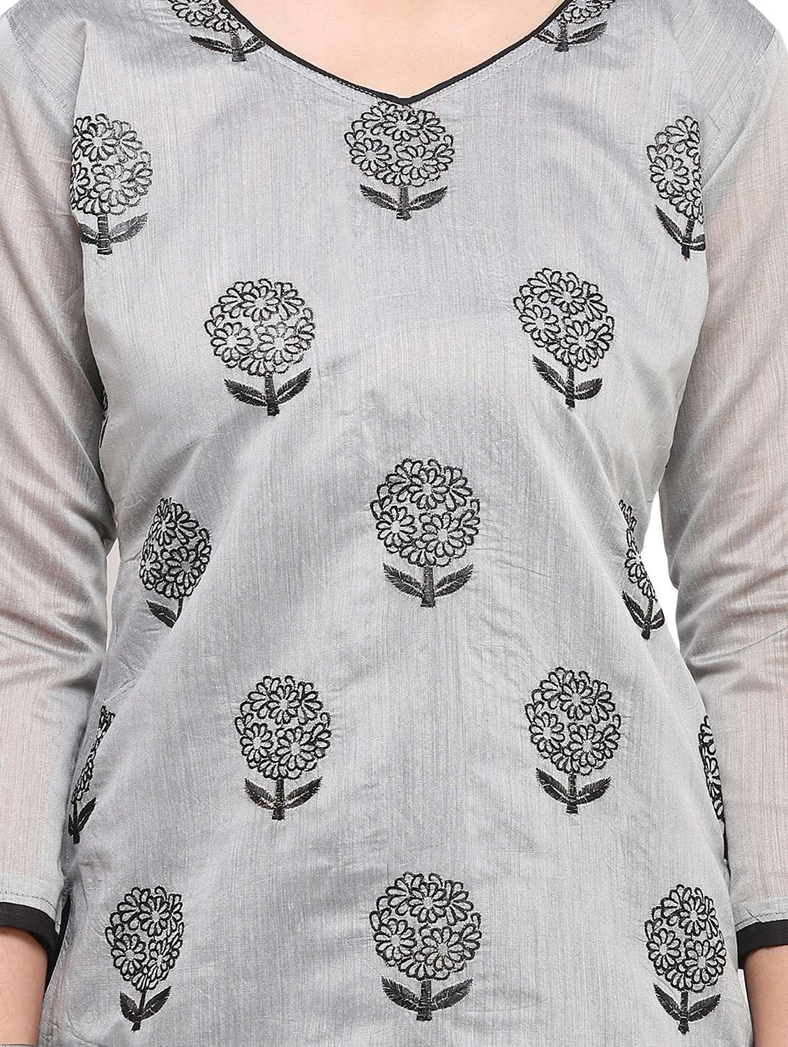 embroidered churidaar unstitched suit - 17297687 -  Standard Image - 3