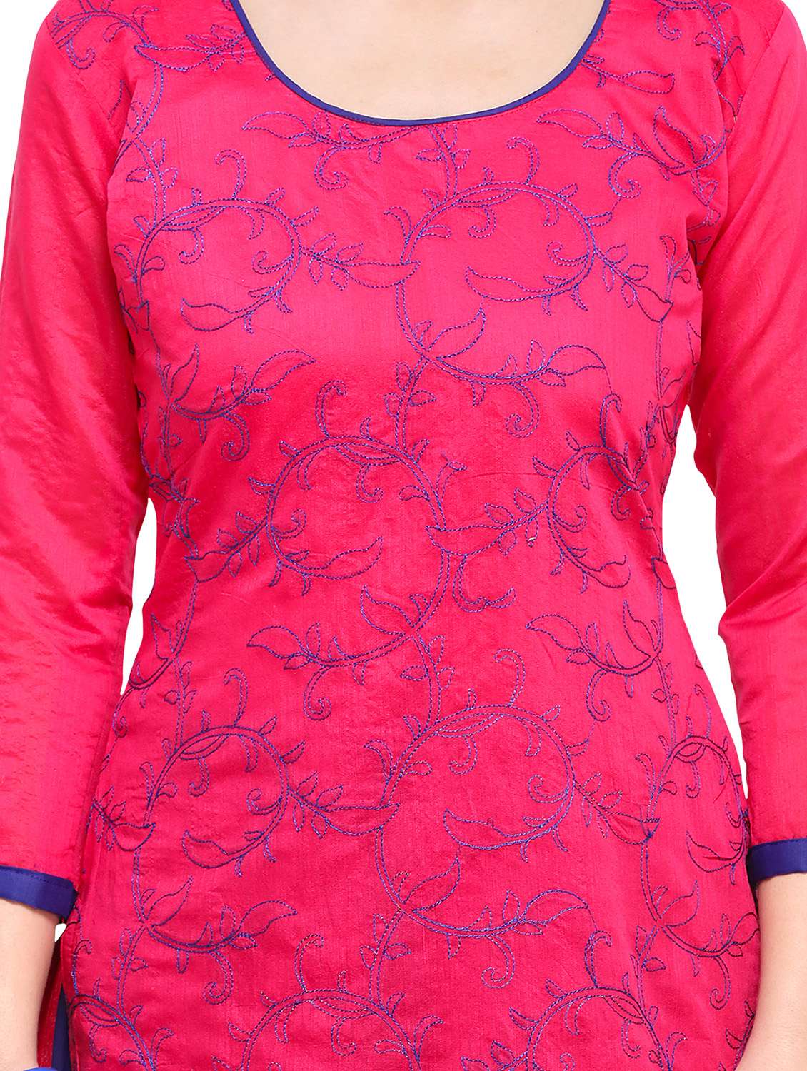 embroidered churidaar unstitched suit - 17297689 -  Standard Image - 3