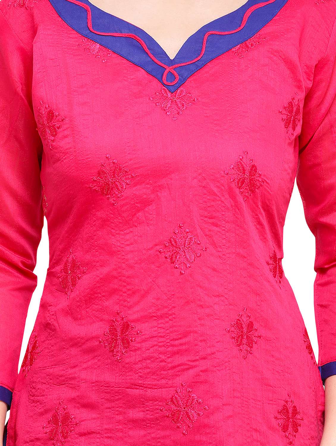 embroidered churidaar unstitched suit - 17297690 -  Standard Image - 3