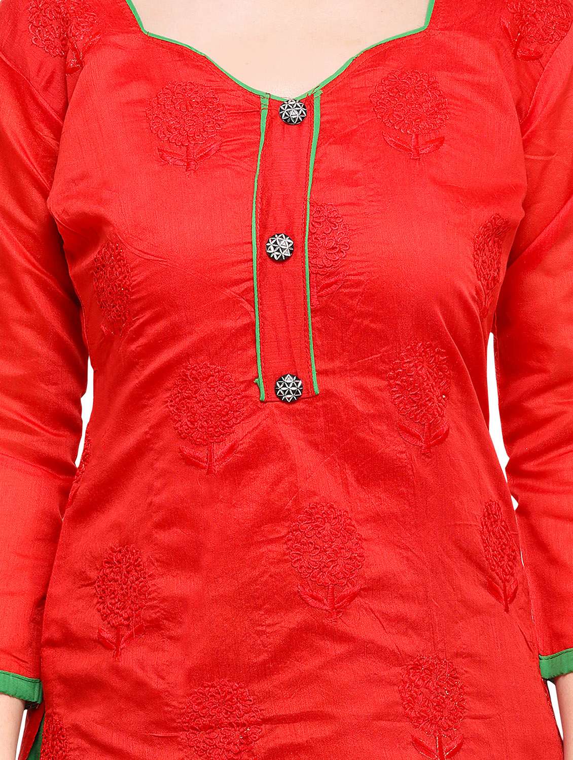 embroidered churidaar unstitched suit - 17297693 -  Standard Image - 3