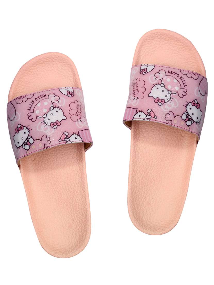 pink slip on  flip flops