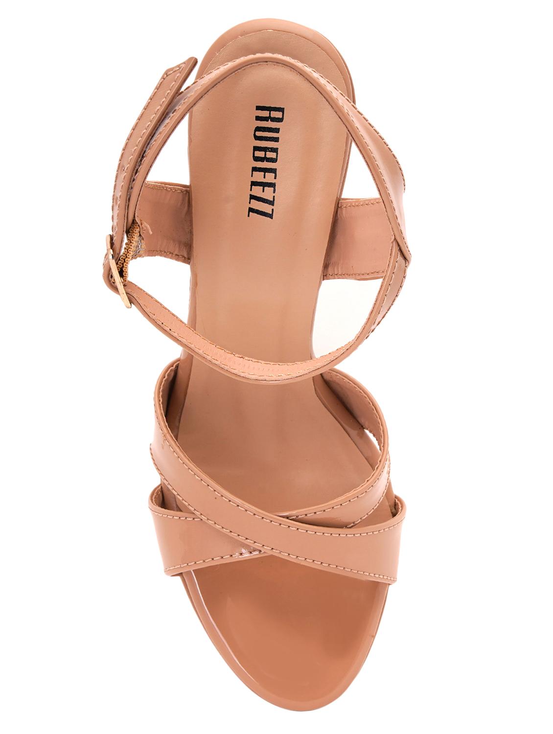 beige pu ankle strap sandals - 17298240 - Standard Image - 3
