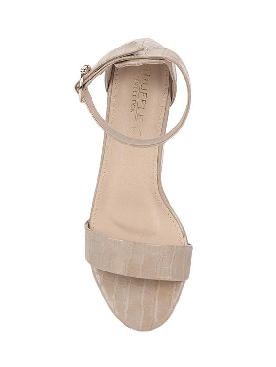 beige pu ankle strap sandals - 17300149 - Standard Image - 3