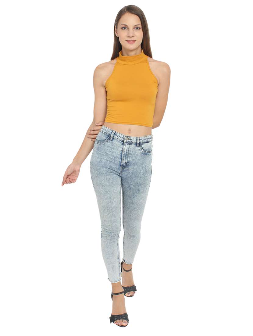 women's crop halter neck top - 17300183 -  Standard Image - 3