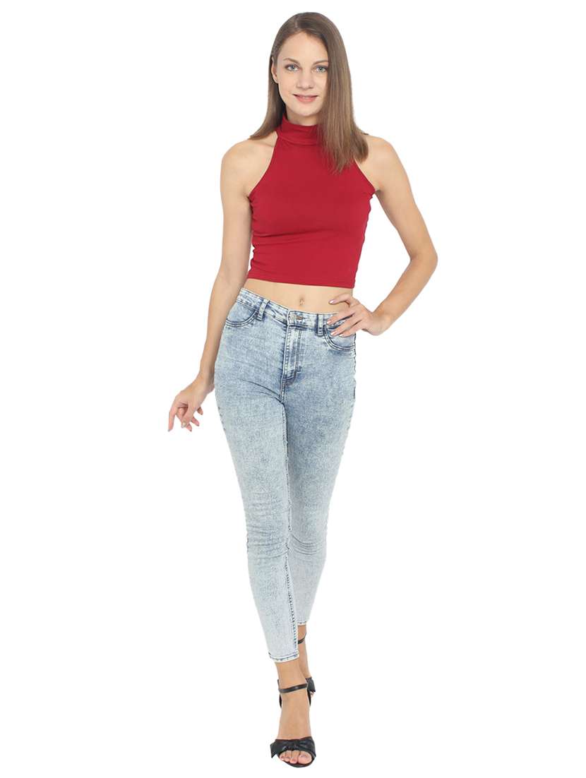 halter neck crop top  - 17300186 -  Standard Image - 3
