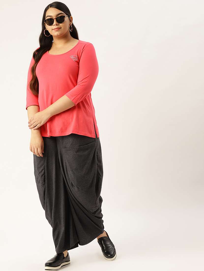 Solid Wide Leg Dhoti Salwar