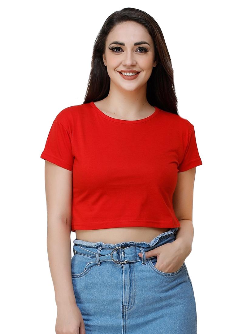 women's plain round neck t-shirt - 17300619 -  Zoom Image - 0